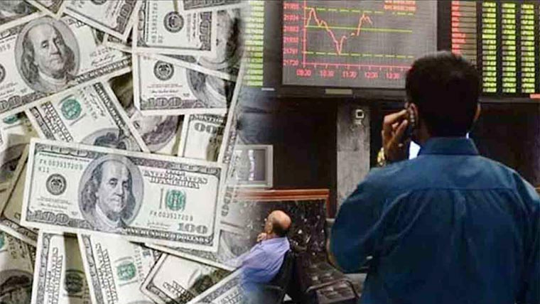 پاکستان سٹاک مارکیٹ میں مندی کا رجحان برقرار ، انٹر بینک میں ڈالر مہنگا