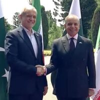 ایرانی صدر مسعود پزشکیان کی وزیراعظم ہاس آمد، گارڈ آف آنر پیش