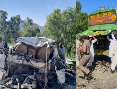 سوات ایکسپریس وے پر مسافر وین اور بس میں خوفناک حادثہ، 16 افراد جاں بحق